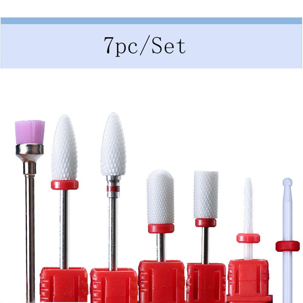 Conjunto de brocas de unha de cerâmica, peças, conjunto de brocas, carboneto, fresa, manicure, remoção de unha, gel, ferramentas de polimento elétrico: MT-NO4