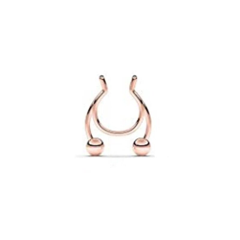 1 pièces anneau de nez pince-nez médical en acier inoxydable offre spéciale Septum Nasal faux nez anneau Piercing bijoux pas cher: Rose Gold