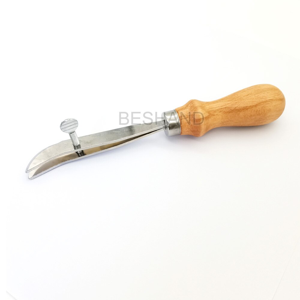 Leather Craft Scoring Scriber Edge Linear Creasing Tool 1-20mm Adjustable Wood handle for Vegetable Leather Mark Scraper DIY