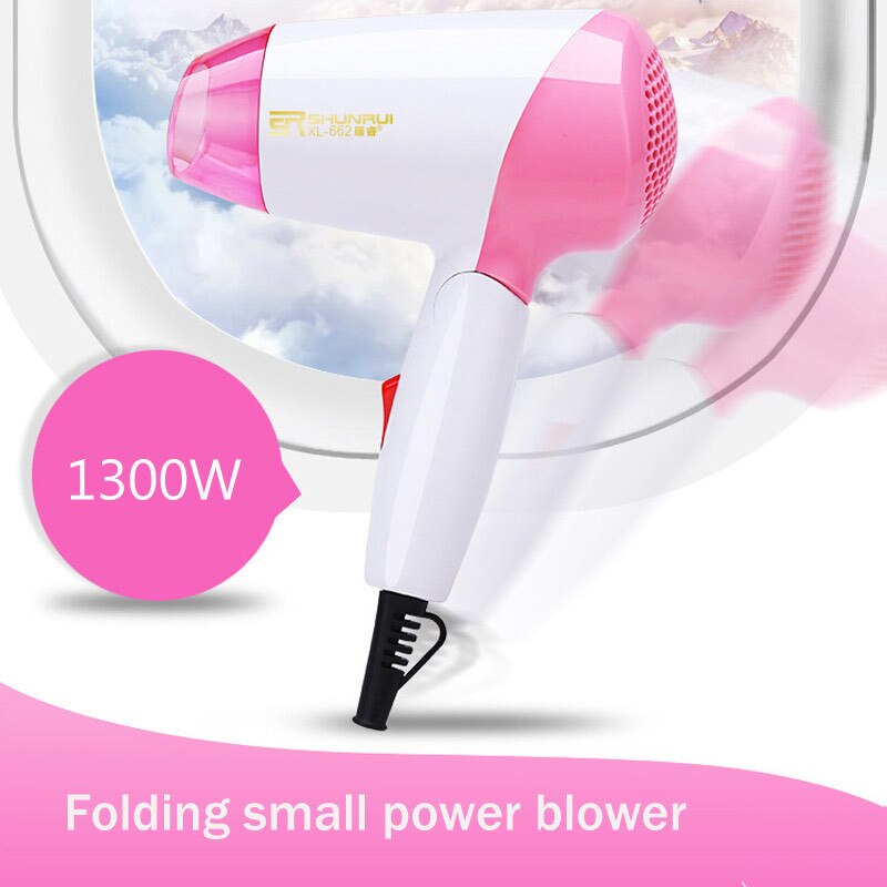 Secador de pelo iónico plegable, Mini secador de pelo femenino de viento , silencioso, portátil para estudiantes, para el hogar, con cepillo de Peine