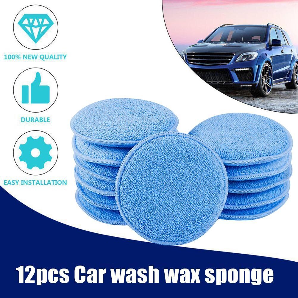 12 stk voks pusse voks skum svamp applikator pads glass skum applikator mikrofiber pusse svamp ren bil voks vehi  m9 f 4