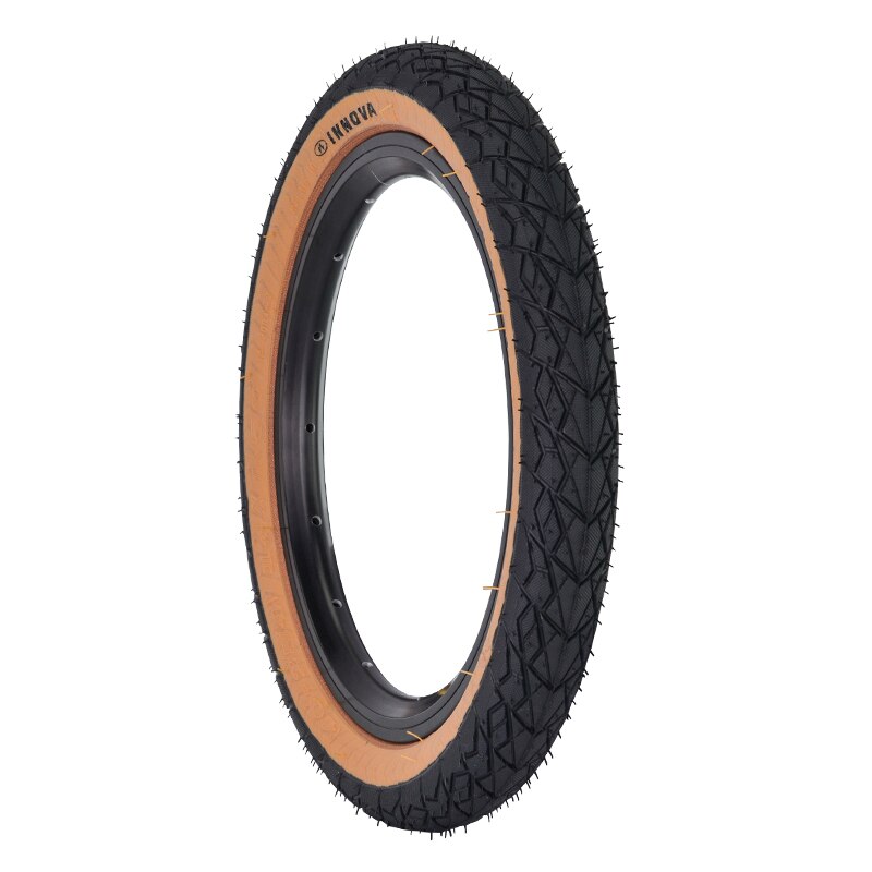 INNOVA 14 inch Folding Bike Tire 14x1.5 40-254 Retro Yellow Edge Tire Small Wheel Folding Bike 412 Folding Steel Tire: 14x1.5 Steel Tire