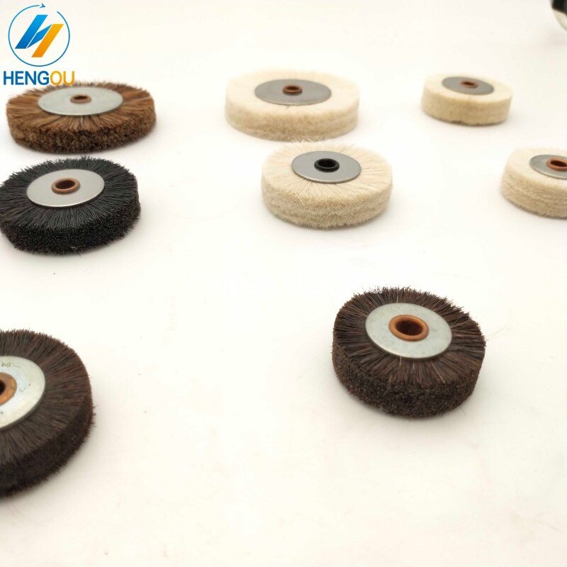 6 sztuk różne rozmiary szczotka tarczowa Heidelberg Roland Komori Ryobi maszyna drukarska koło z wełny wełny rolki offsetowe części zamienne robić drukarek