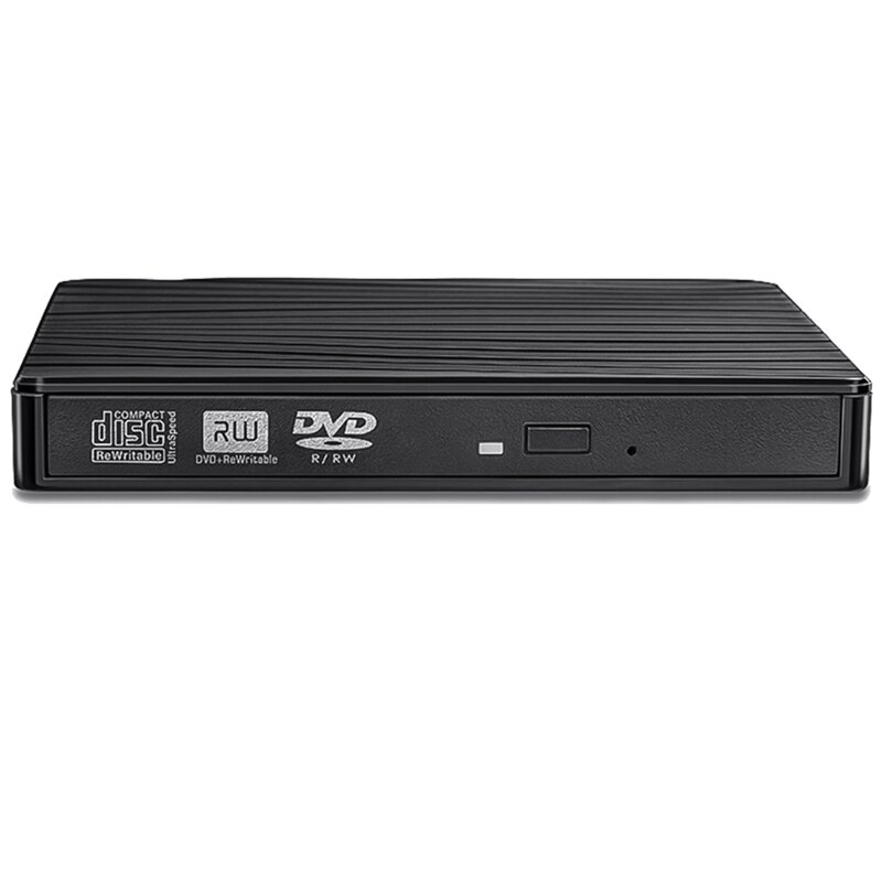External CD DVD Drive, USB 3.0 USB-C CD RW Reader Rewriter with SD TF Card Reader &amp; USB-Stick Port for Laptop Desktop Pc