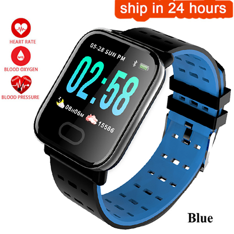 A6 Smart horloge Hartslagmeter Bloeddruk Meten Sport Waterdichte SmartWatch Pols Fitness Tracker voor Android IOS pk q8