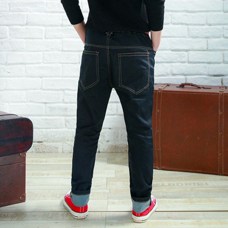 IENENS 5-13Y Dei Ragazzi di Modo Jeans Diritti Sottili Giovane Ragazzo Casual Pantaloni Dei Capretti Del Bambino Dei Bambini del Denim Dei Pantaloni Lunghi Dei Jeans di Colore Solido