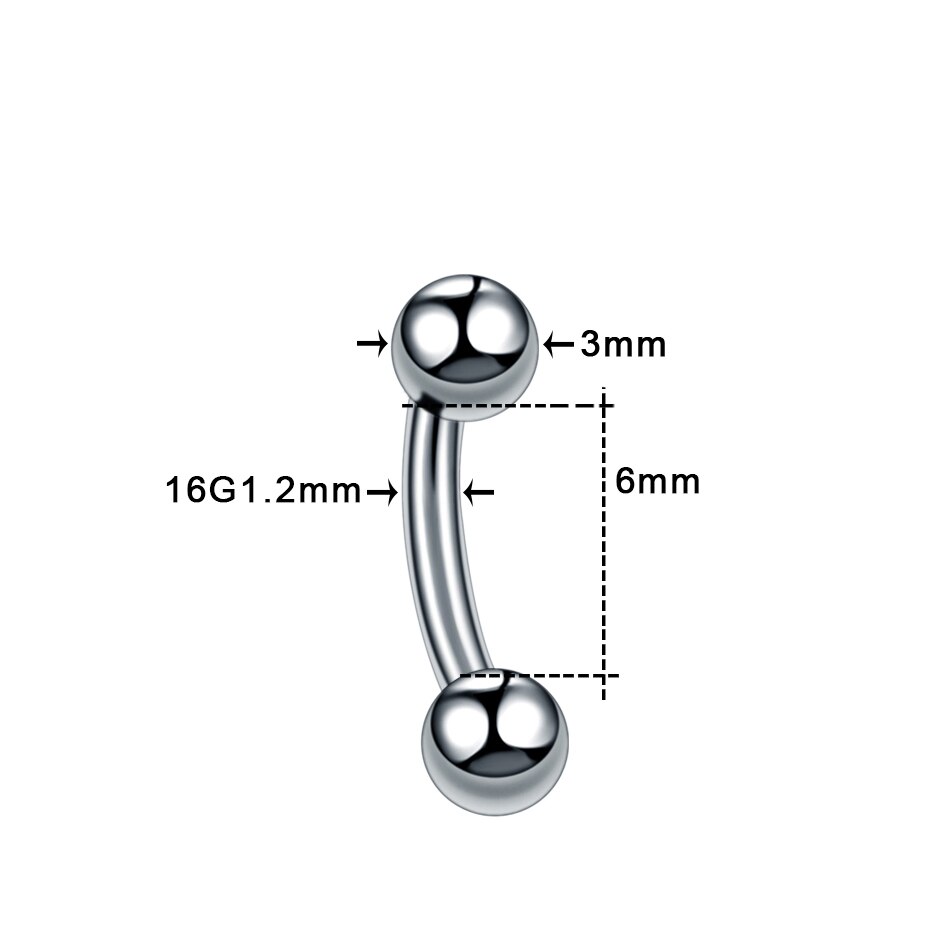 1PC Titanium Eyebrow Banana Piercings Curved Barbell Ring Lip Labret Tongue Piercings Daith Helix Earring Piercings Body Jewelry