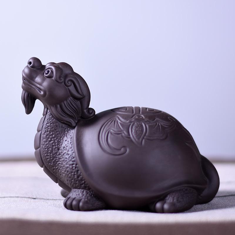 Lila Tonne Keramik Meer Schildkröte Tee Haustier Ornamente Landschaft Heimat Dekor Zubehör für Wohnzimmer Tee Haustiere Schreibtisch Dekorationen