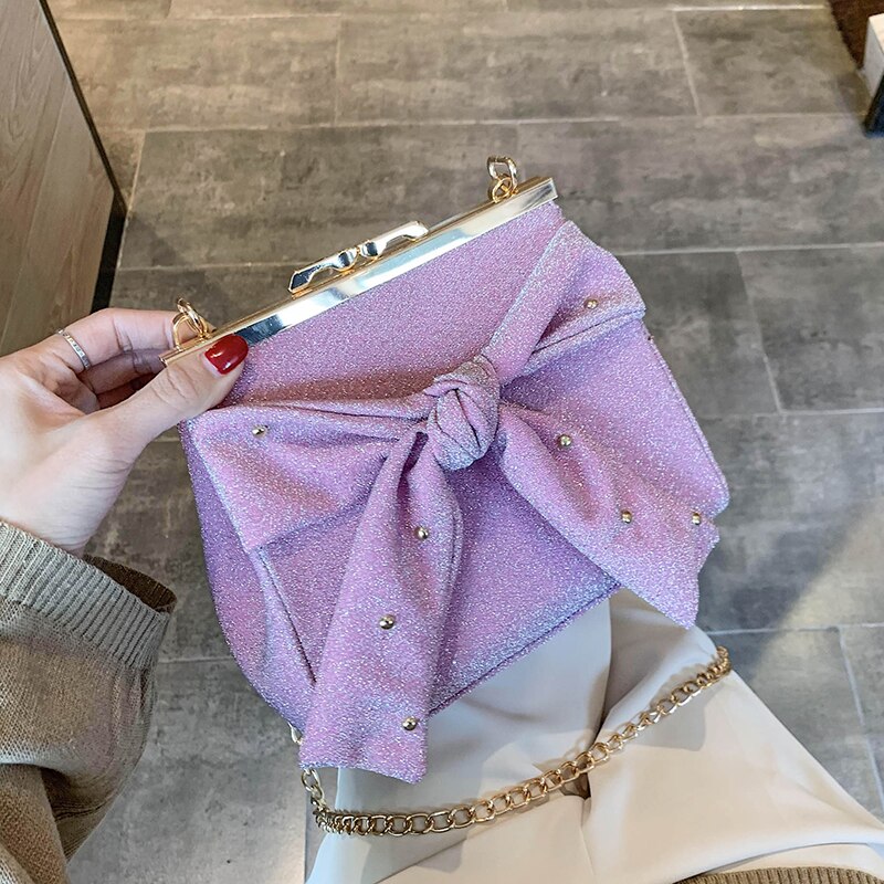 blendend Großen Bogen Süße Mädchen Frauen Geldbörsen und Handtaschen Crossbody-tasche Schulter Kette Tasche Weibliche Handtasche Totes für Weibliche beutel