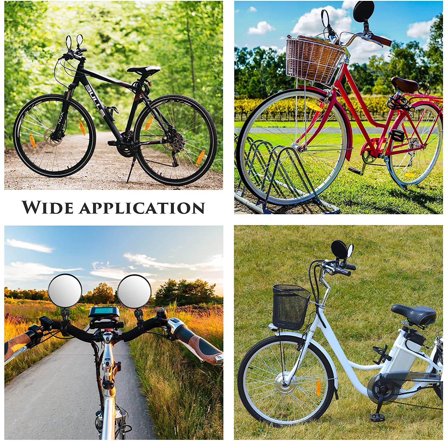 Scooter/Fiets Reflecterende Achteruitkijkspiegel, Verstelbare Groothoek Bolle Spiegel, Geschikt Voor Scooter, fiets, Mountainbike