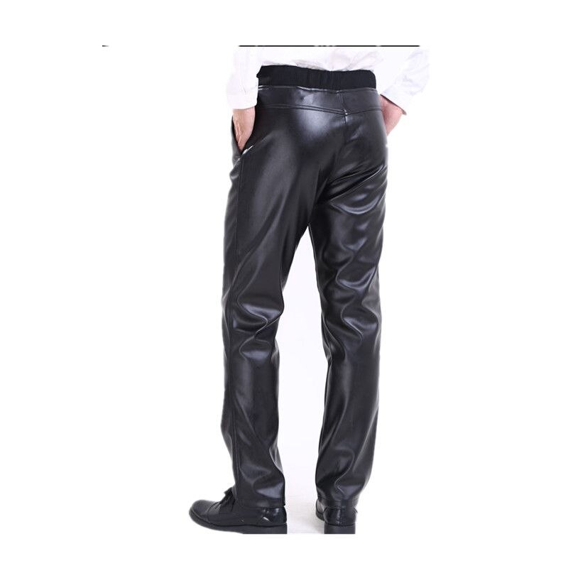 Høst herre pu lær swag bukser hiphop streetwear joggebukser plus size vindtett joggebukse 090703