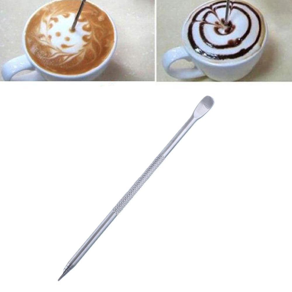 1Pcs Handige Rvs Barista Cappuccino Latte Espresso Koffie Decorating Pen Art Huishouden Keuken Cafe