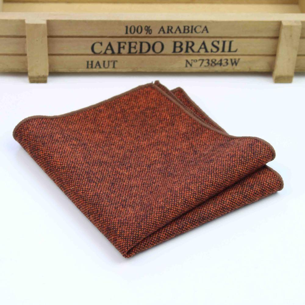 Hankerchief Scarves Vintage Wool Hankies Men's Pocket Square Handkerchiefs Striped Solid Cotton 23*23cm: 14