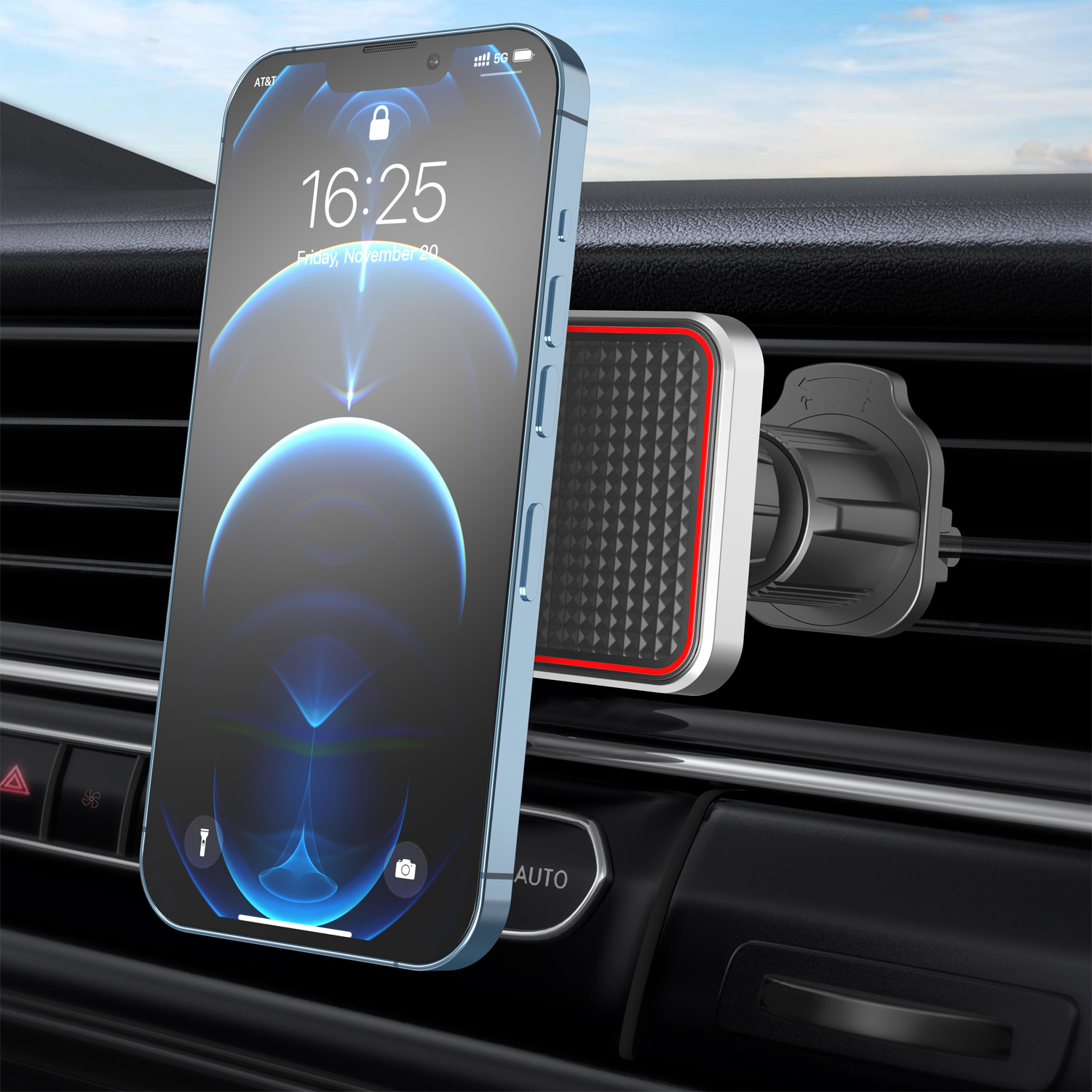 Soporte magnético para teléfono de coche, ventilación 2025, actualización de 6 imanes fuertes, gancho de montaje Universal para teléfono móvil, base de ventilación giratoria 360