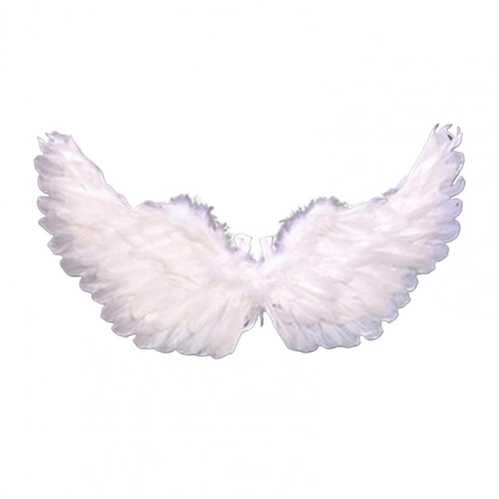 Alas de Ángel de colores brillantes, alas de plumas de Ángel, disfraz ligero, accesorios de fotografía para Cosplay con correas elásticas: BLANCO