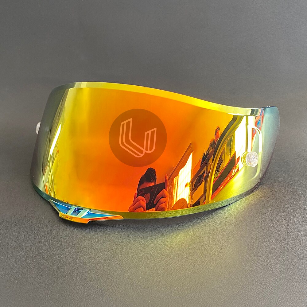Profi Motorrad Rennen Helm Visier voll Gesicht Helme Objektiv für AGV K1 K3SV K5 Helm Brille: Gold rot
