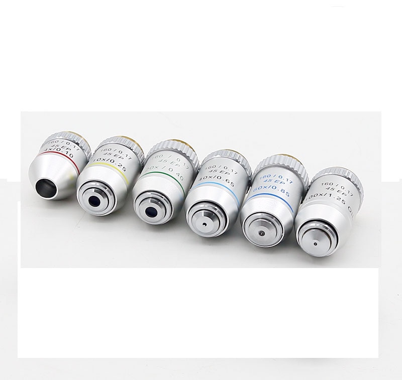 195 45EP Semi Plan Achromatic Objective Lens 4X 10X 20X 40X 60X 100X 160/0.17 for Biological Microscope