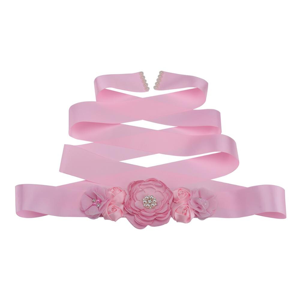Elegante Hochzeit Kleid Gürtel Handgemachte Satin- Blume Schärpe Perlen Perlen Bund Braut Band Braut Zubehör