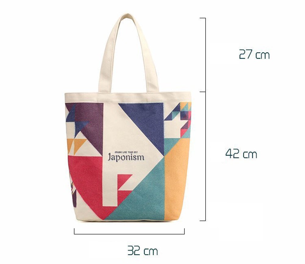 Store muleposer multicolor canvas købmandslærred solid foldbar sæk foldbar shopping mulepose