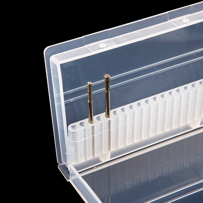 Clear Plastic Nail Drill Bits Storage Box Stand Display 20 Slots 14 Slots Organizer Case Container Manicure Tools
