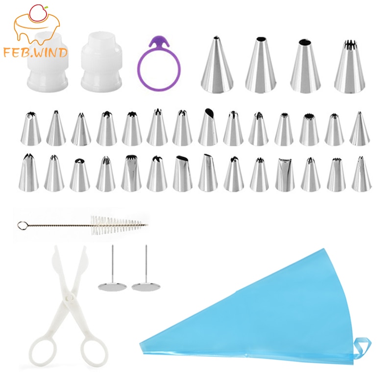 40Pcs Diy Leaf/Star/Rosette Piping Tips Set Pastry Nozzles Piping Bag Nozzles Nozzles Cake Making/Decorating/Icing Tools 057