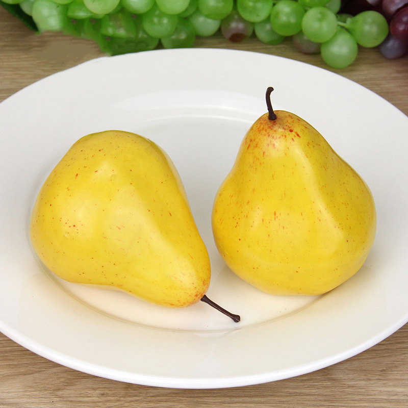 6 Pieces Artificial Realistic Simulation False Pear Fruit Photographic PropsHome Decoration Artificial Fruits