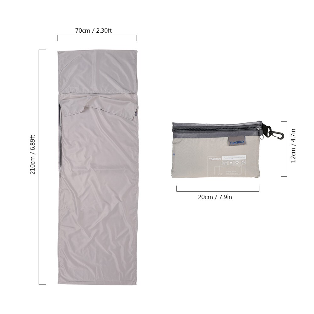 Letvægts 70*210cm bærbar udendørs sovepose liner polyester pongee enkelt soveposer camping rejse hotel sovepose