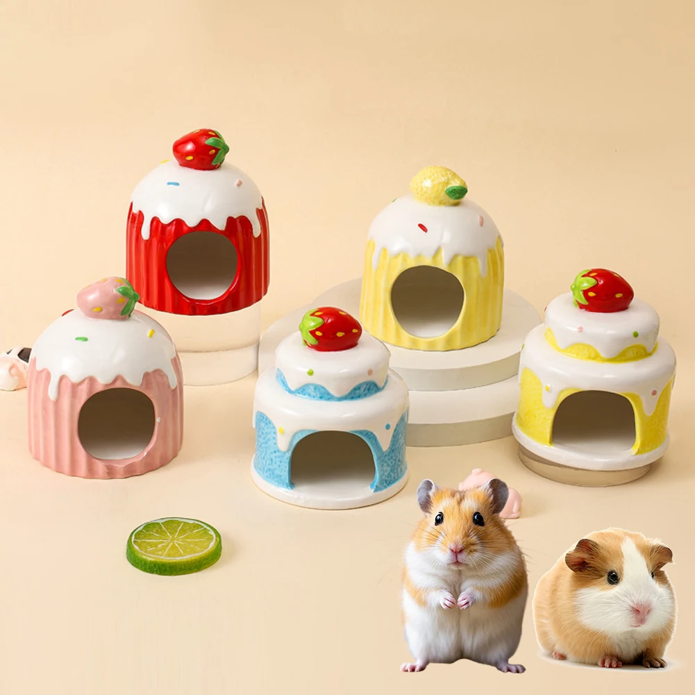 1pc smådyrskjul keramisk hamsterhus chinchilla minihytte hulebur tilbehør for dverghamstere, gerbiler og pinnsvin