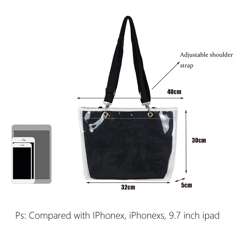 Double Sided Itabag Transparent Jelly Bags For Women Girls Clear PVC ita bag shoulder Itabag handbag Large capacity H211