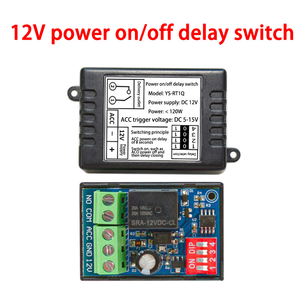 12V Timer Relay On-Off Automotive Digital Delay Relay Electric Delay Timer Switch Cycle Time Delay Module With Casing: Bundle1