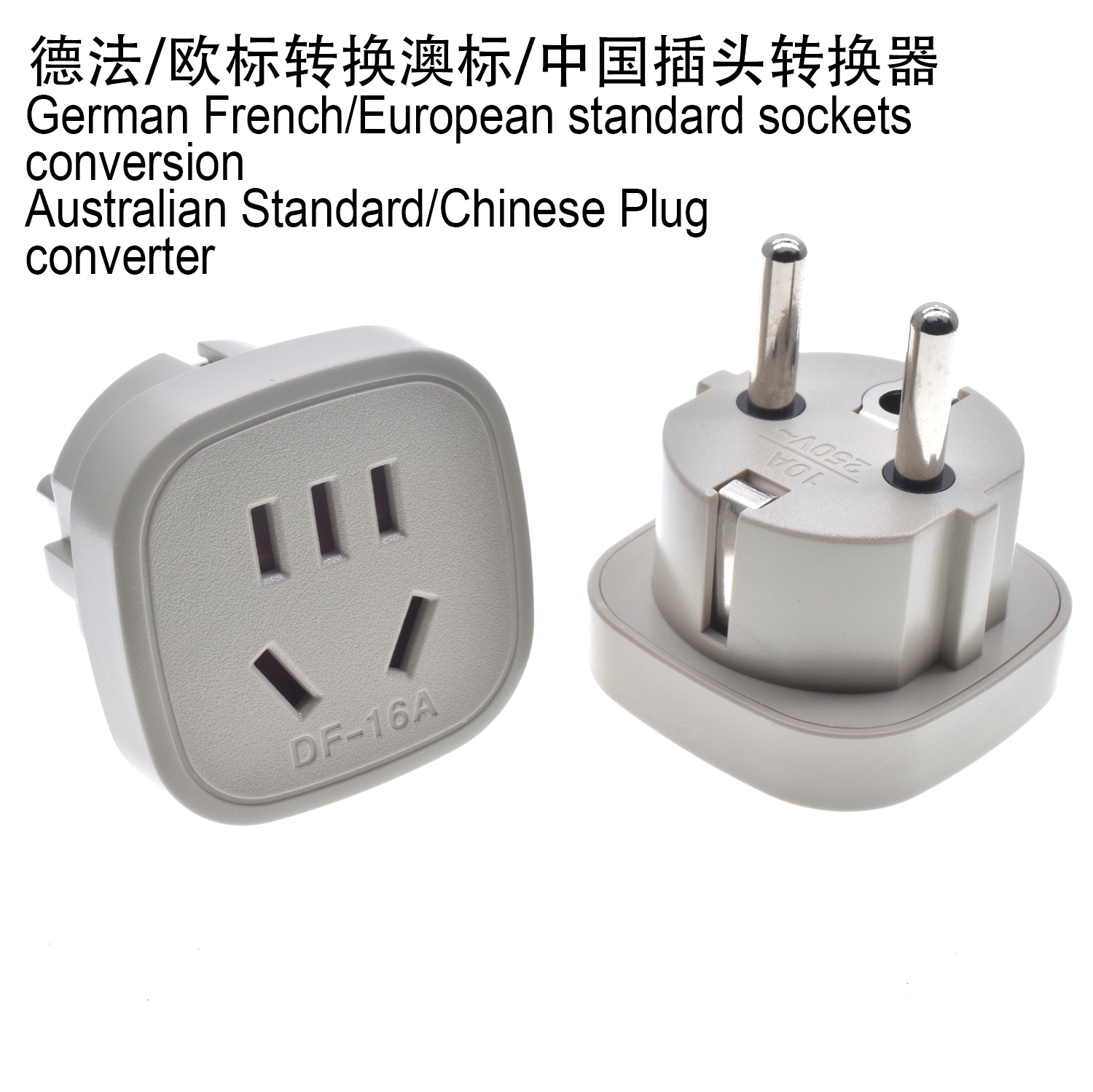 EU Stecker Adapter EU Reise Adapter Konverter 2Stifte Buchse AU China Australien Neuseeland Zu EU Russland AC Steckdose: MULTI
