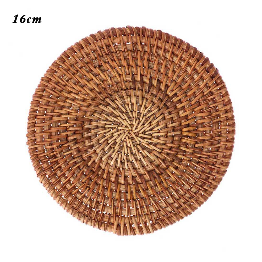 1 Pc Natuurlijke Rotan Onderzetters Placemats Keuken Placemats Ronde Isolatie Kom Pad Tafel Padding Cup Mat Handgemaakte Rotan Coaster: 16cm