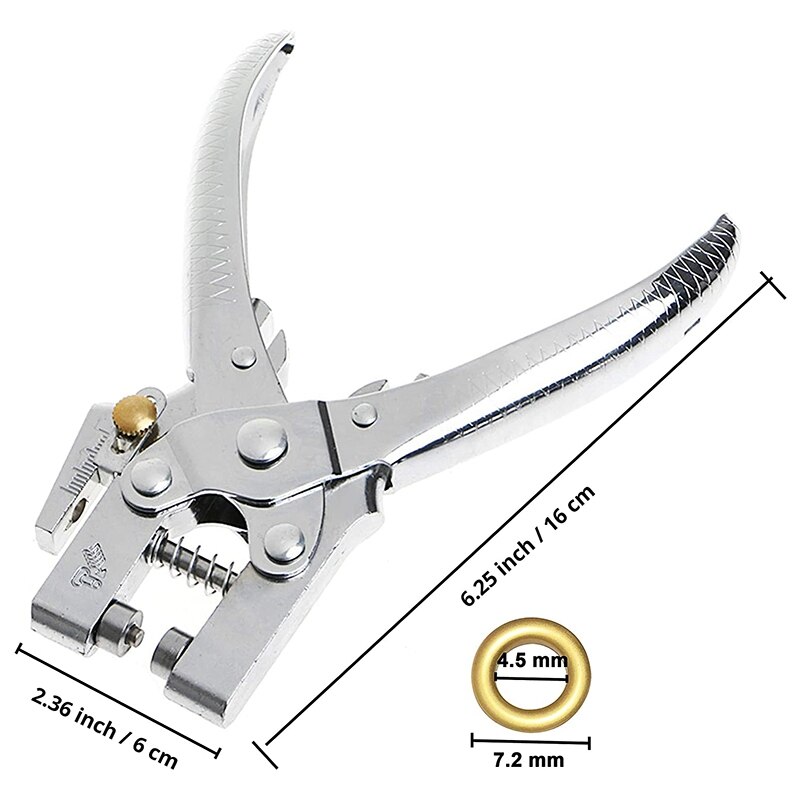 Eyelet Hole Punch Pliers Punch Pliers Set with 100 Eyelets Eyelets and Hole Punch Kit for Leather, Belt, Shoe,