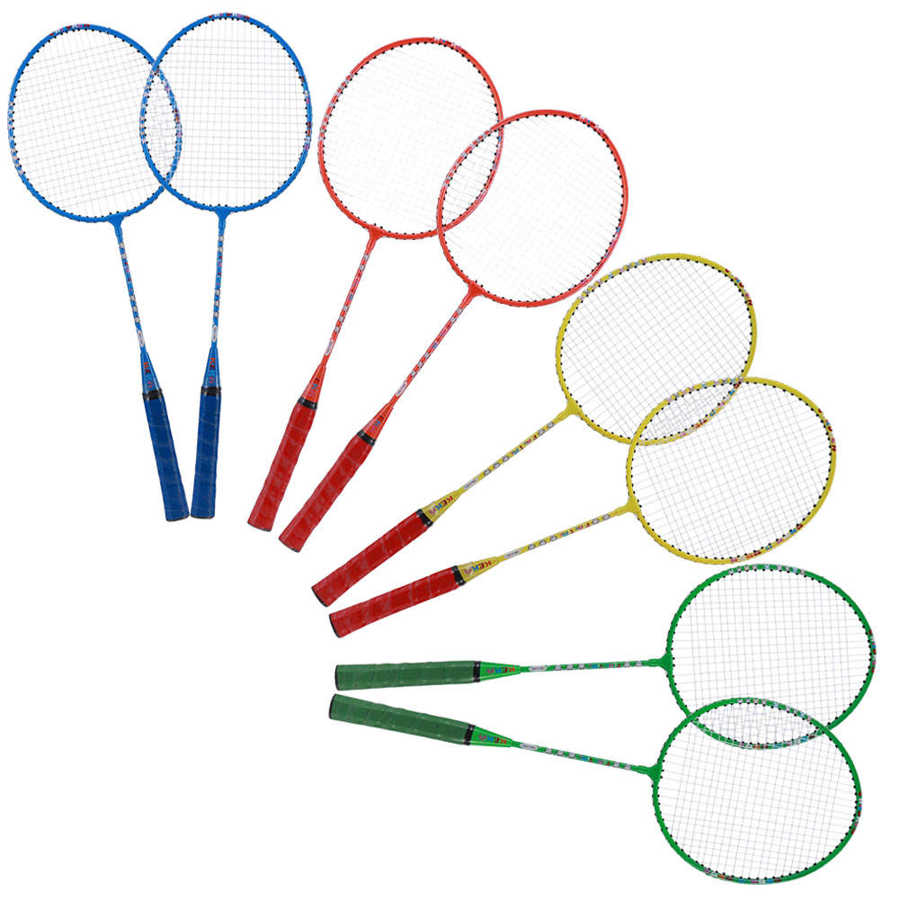 2pcs Badminton Rackets Set Family Couples Double Badminton Racquet Aluminum Split for Training Powerful Hitting