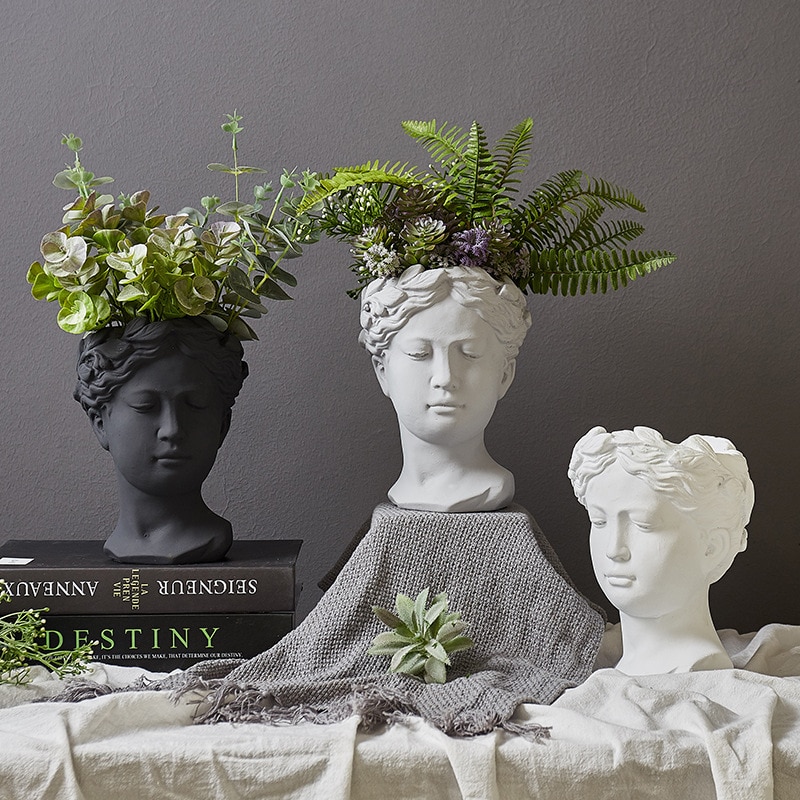 Greske blomstervaser venus gudinne potte blomstervase til dekorasjon vase hode ornament hjem dekor vaser til blomster