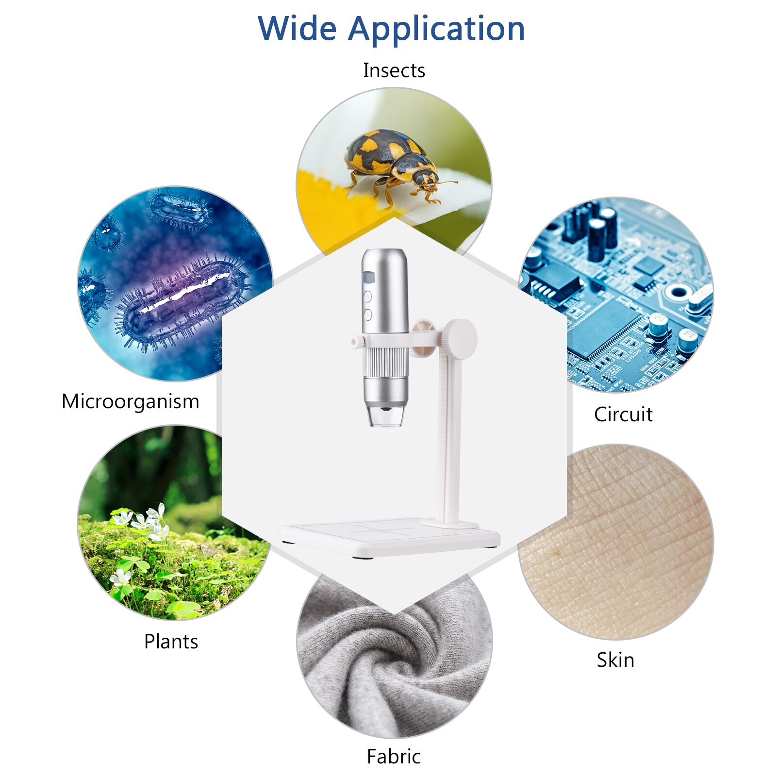 1000X Handheld Digital Electronic Microscope Portable Mini Magnifier for Phone Laptop Desktop Insect Skin Plant Observation