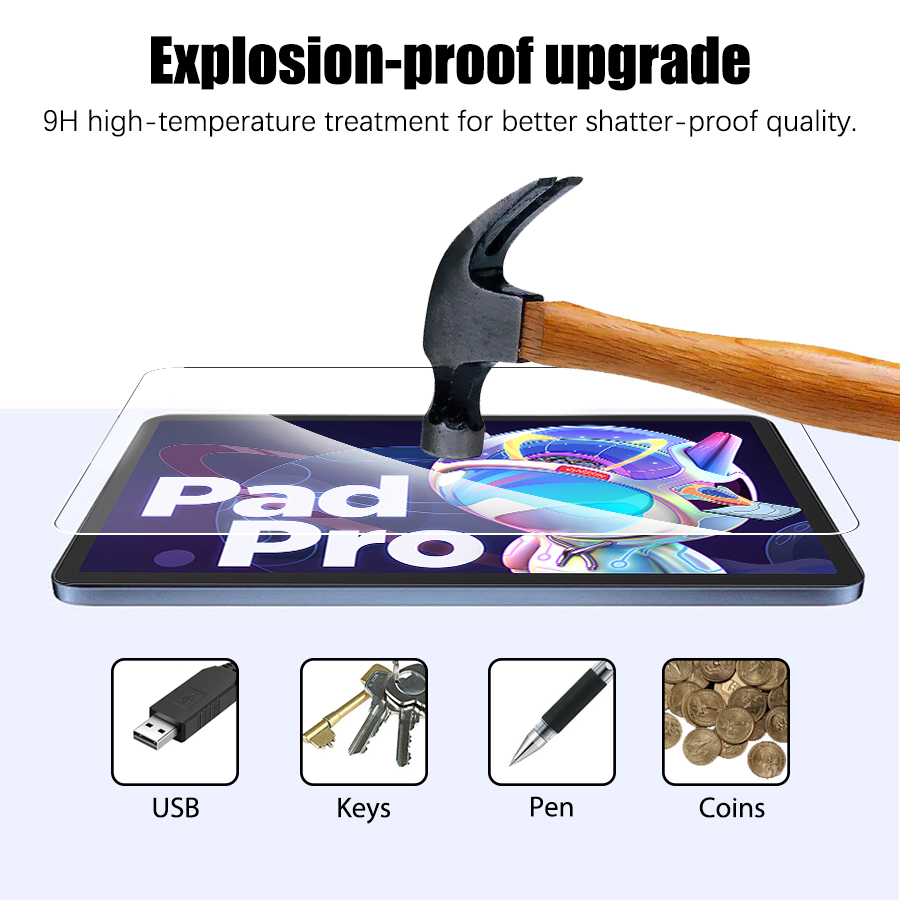 Protector de pantalla de vidrio templado para Lenovo TAB M10 2nd 3rd Plus M9 M8 Y700 Legion P11 Pro Xiaoxin Pad, accesorios para tableta, 2 uds.