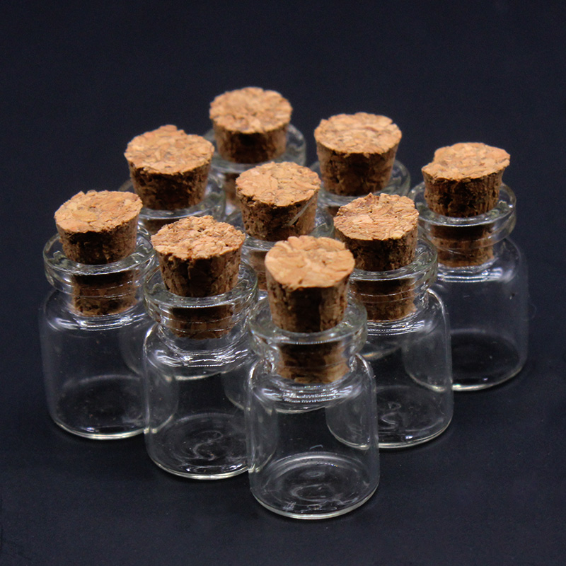 Donyamy 10 st 0.5ml 11 x 18mm små glasburkar söt mini önskekorkpropp glasflaskor flaskor burkar burkar behållare