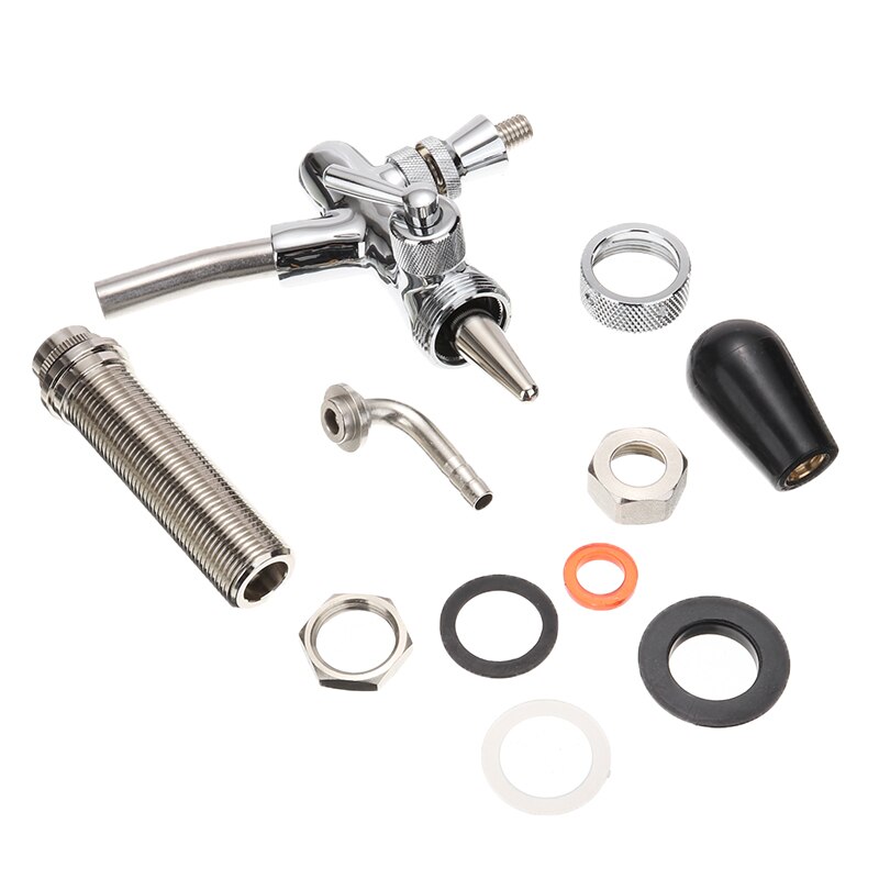 Stainless Steel Beer Tap 98mm Adjustable Beer Tap Handle G5 / 8 Thread Flow Control DIY Home Brewing Barware Tool Supplies