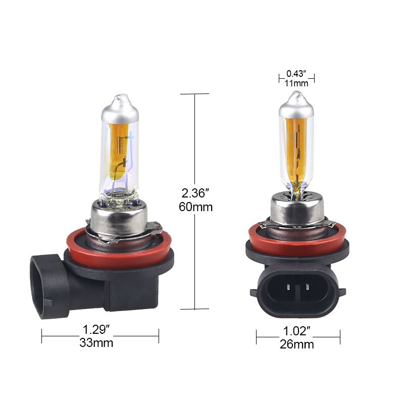 2 pcs 12 V 2300 k Goudgeel H11 55 W Halogeenlamp H11 Auto Lamp Auto Koplamp Mistlampen super Heldere Halogeenlampen 55 w