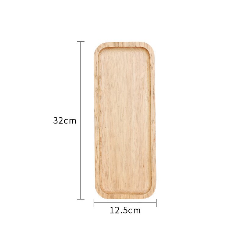 Whole Wood Lovesickness Wooden Tray Tableware Round Solid Wood Plate Dishes Saucer Tea Tray Dessert Dinner Plate Home Dinnerware: Rectangle-32cmcm