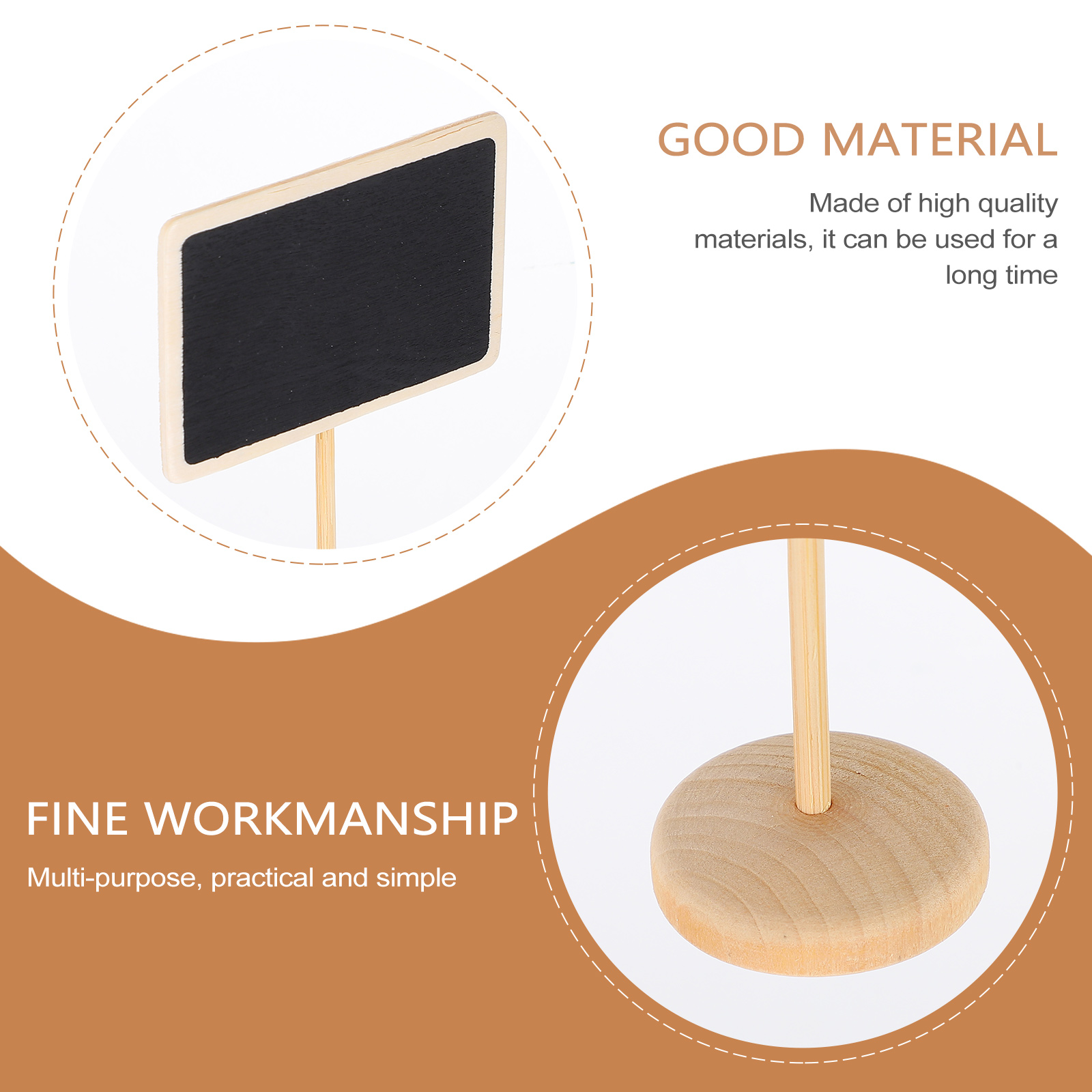 10 Pcs Mini Chalkboard Sign Wooden Message Board Small Blackboard Mini Memo Boards Erasable Tabletop Decor Presentation Supplies