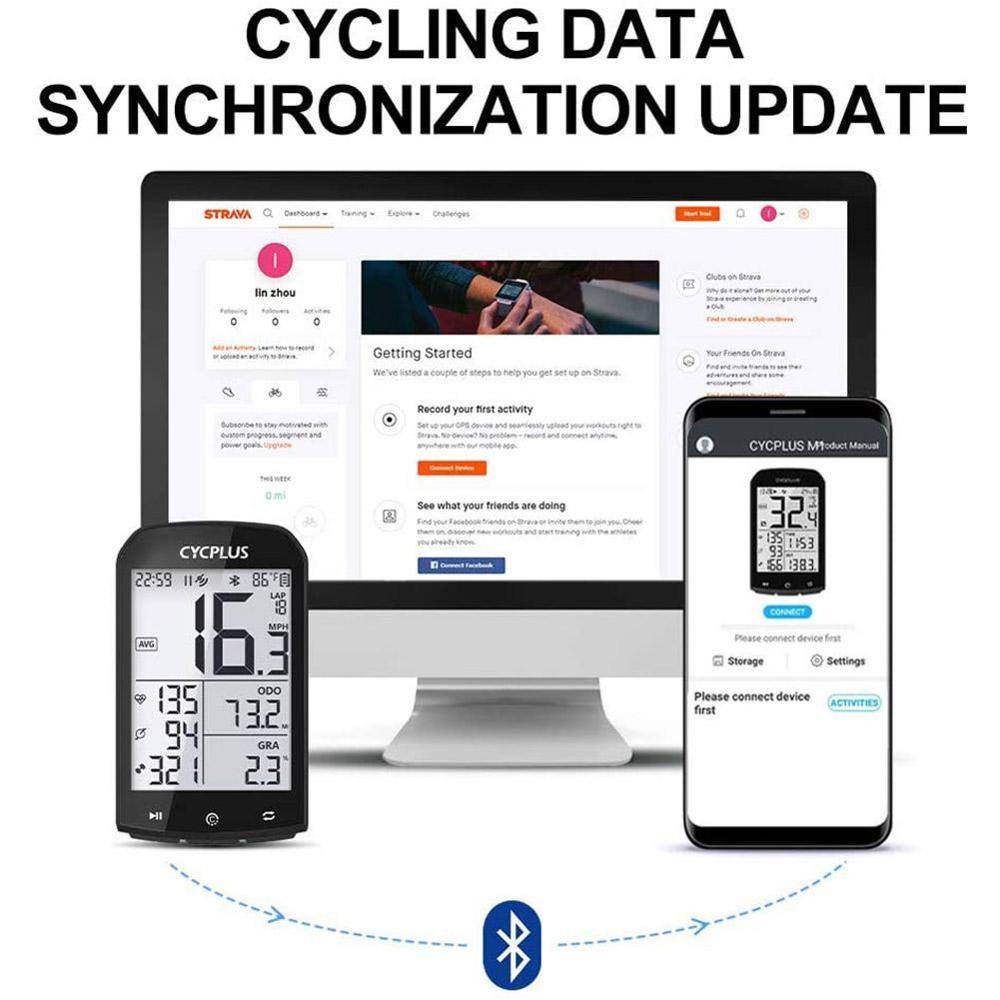 M1 GPS Bike Computer Speedometer Ciclocomputador Accessories Bicycle Odometer Bluetooth 4.0 ANT+ for Garmin Wahoo