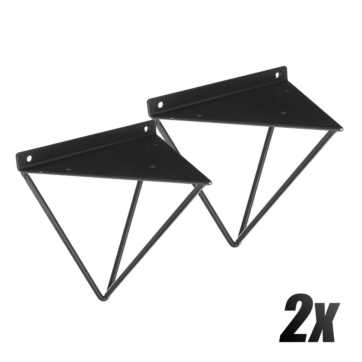 2 stk trekant foldebeslag metal tung støtteplanke vægmonteret bænk bord foldbar hylde beslag hjem møbler hardware: Sort