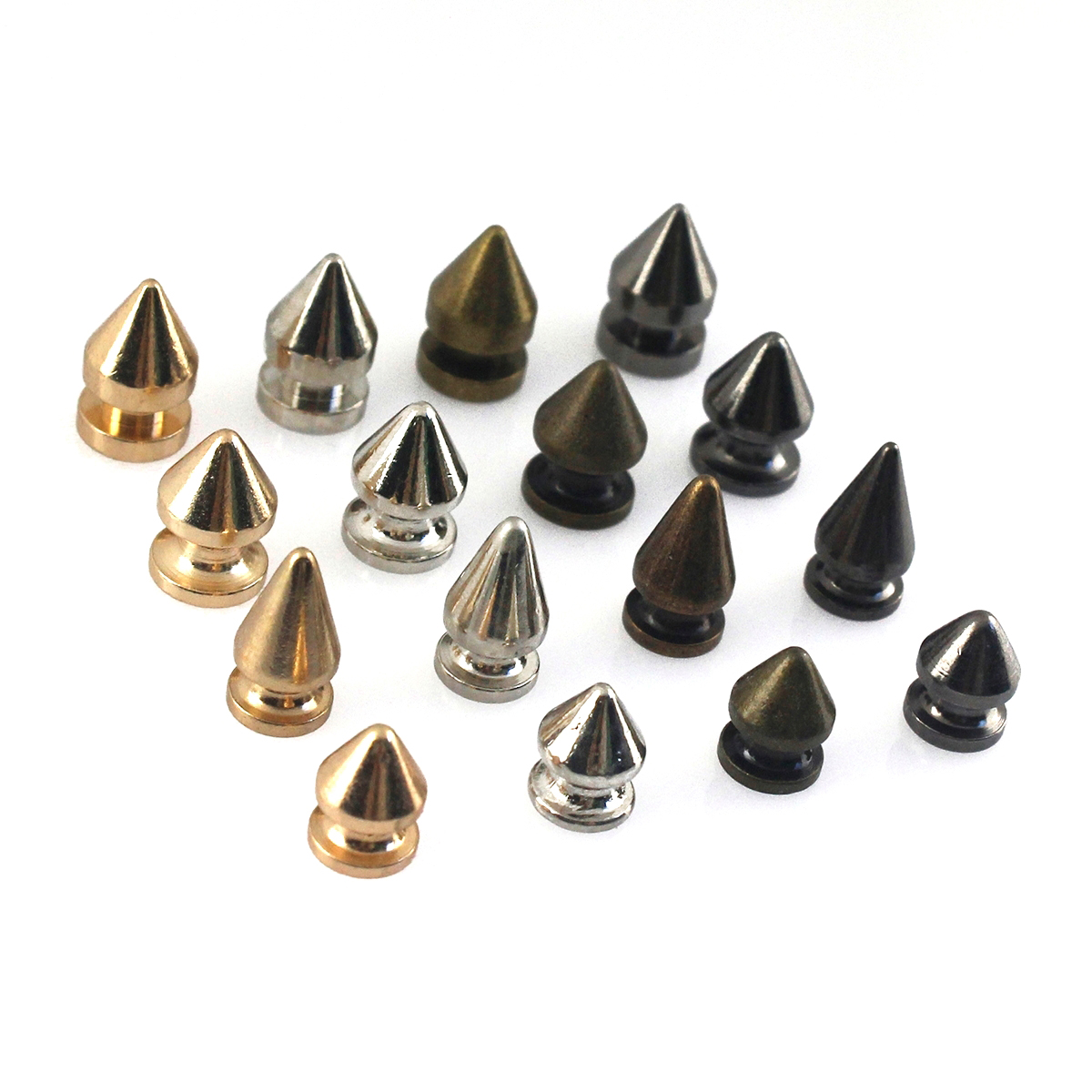 10 stücke Solide Metall Screwback Kegel Nieten Kugel Spikes Punk Nieten für Leder Handwerk Tasche Garmet Schuhe Dekor Haustier Kragen Anti-biss
