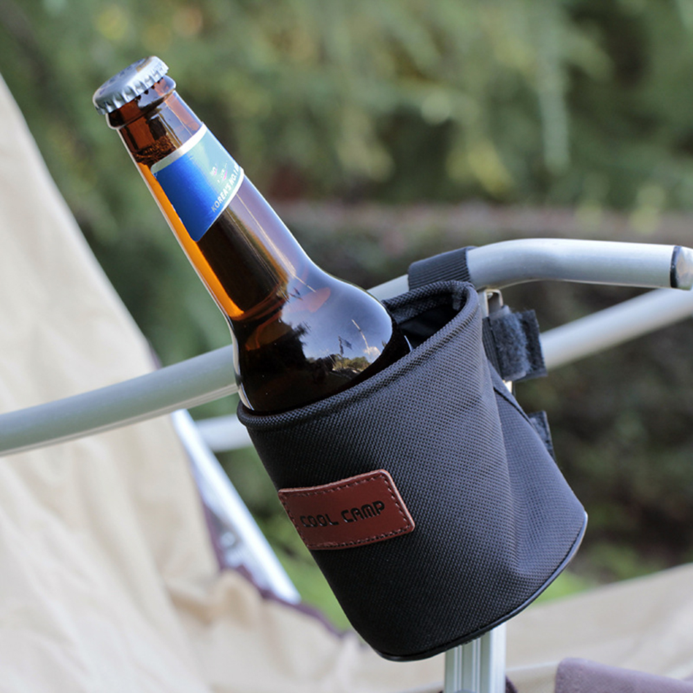 Fahrrad becher halter Stuhl Seite Aufbewahrung tasche Oxford Stoff Getränke flasche Aufbewahrung halter Veranstalter Unterstützung für Picknick Strand Angeln