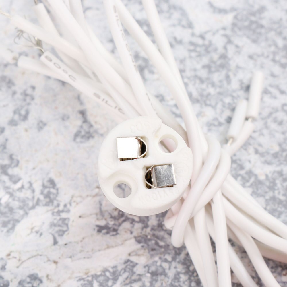 12PCS 220V MR16 Halogen Lamp Line Socket Ceramic Wire Connector Base Socket Adapter