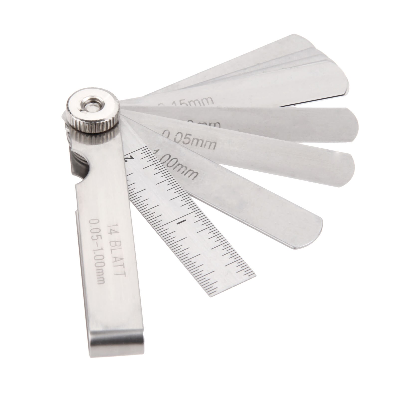 Dreld 1Pc 14 Blade 0.05-1Mm Dikte Voelermaat Gage Roestvrij Staal Meten Gereedschap Metric Gap Filler gage Voor Meting