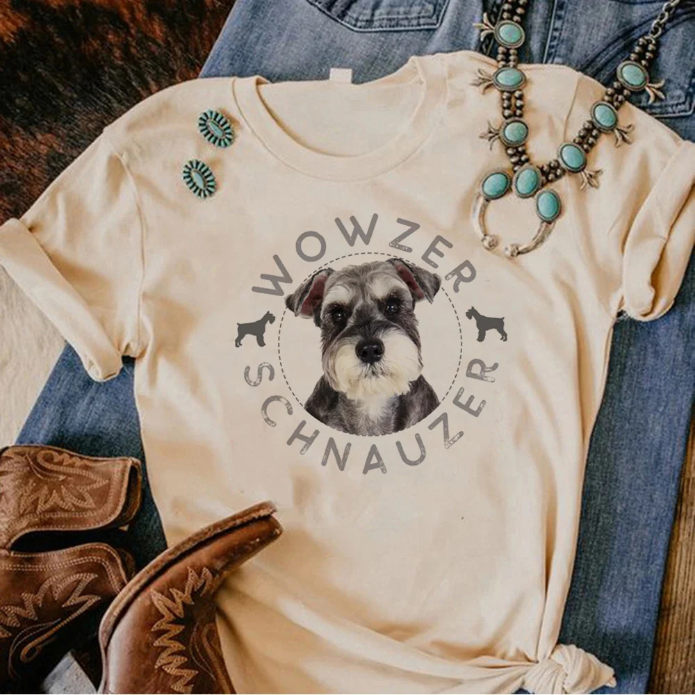 Schnauzer Tee femmes bande dessinée japonaise drôle t-shirt fille bande dessinée vêtements: XXXL / BLEU CIEL