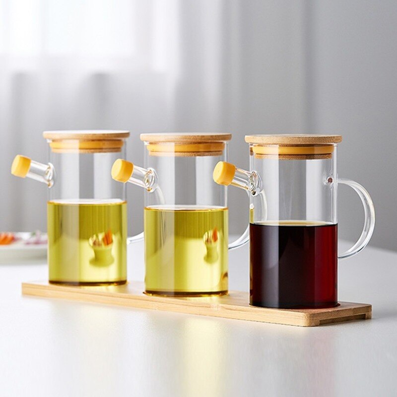 glass kvantitativ oljeflaske japansk flaske tank soya lekkasjesikker oljeflaske kjøkken husholdning olje saus eddik